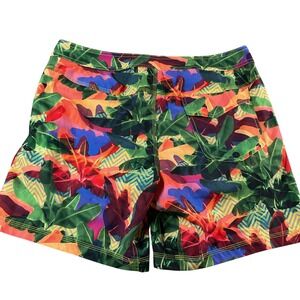 SAXX Betawave‎ 2N1 Boardie 17 Swim Trunks Tropical Leaf Print Size 34